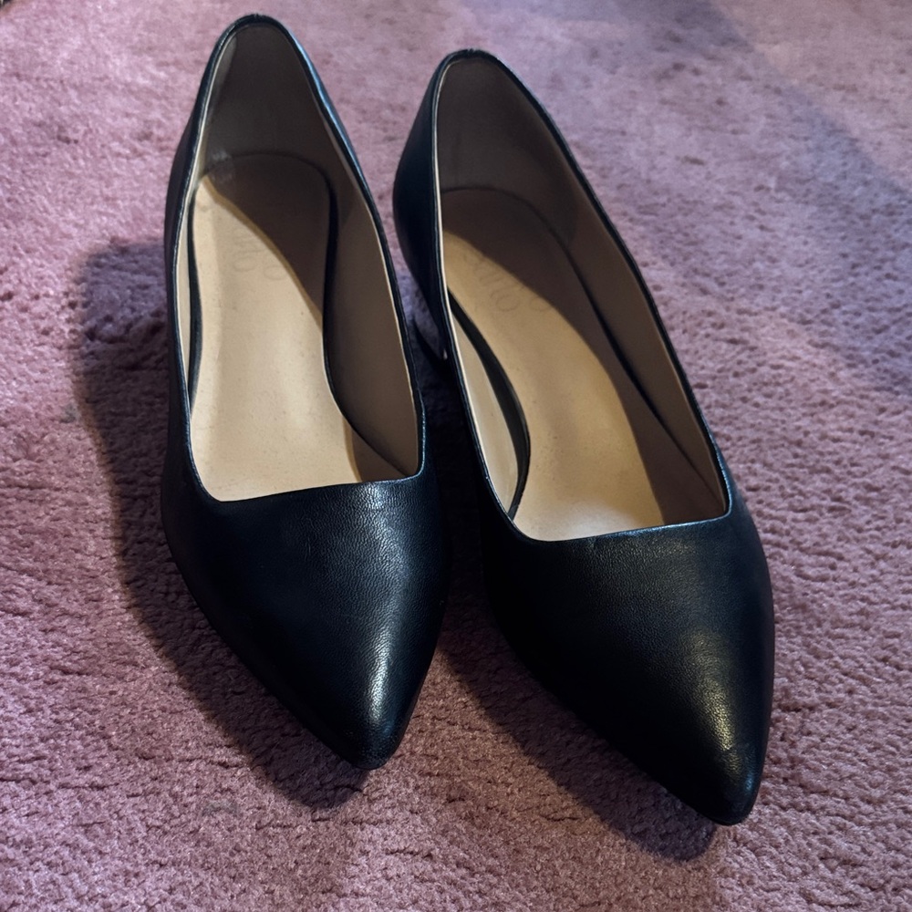 Franco Sarto Black Leather Heels
